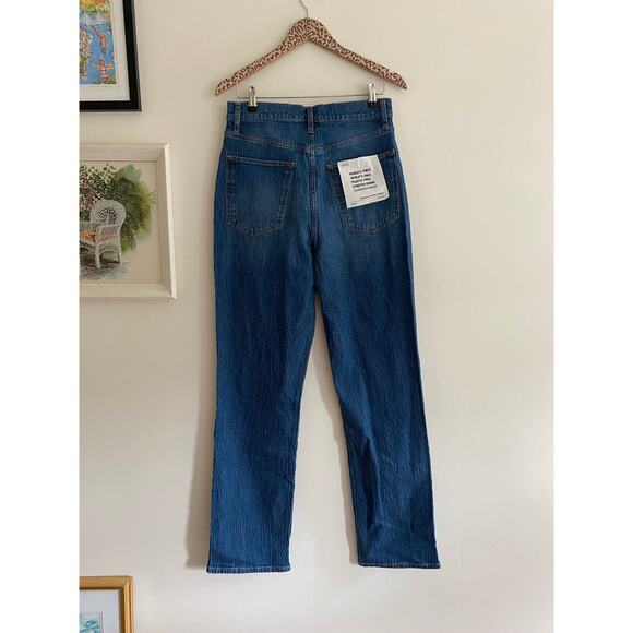 TRIARCHY High Rise Mrs Triarchy Straight Leg Jeans in Medium Indigo Size 29 NEW - Picture 8 of 10